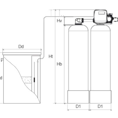 Prodinter - Productos - Descalcificadores Industriales - Descalcificador Twin WS1TT UF Contracorriente